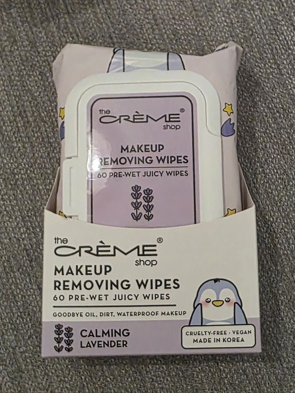 New The Creme Shop Makeup Removing Wipes - Lavender Scent